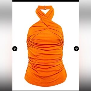 Veronica Beard Leyla ruched jersey halter top